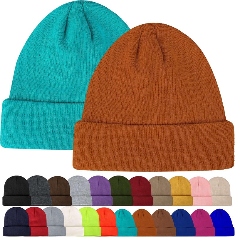lucdnc Beanies for Men Women 2 Pack Fall Winter Men's Hats Unisex Warm Knit Skullies Beanies Soft Ski Caps - Image 1